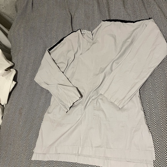 Muslim premium cotton blouse and skirt set from Bazar Al Haya light grey - Picture 13 of 13